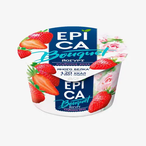 Йогурт Epica Bouquet с клубникой и экстрактом розы 4,8% 130 г