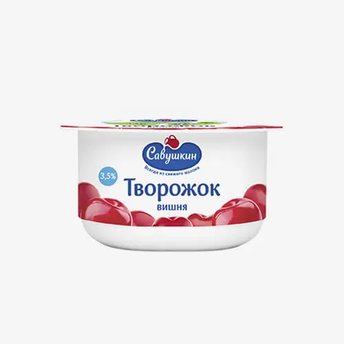 Паста Савушкин творожная десертная со вкусом вишни 3.5% 120 г