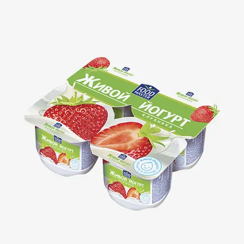 Йогурт Foodmaster живой со вкусом клубники 110 г