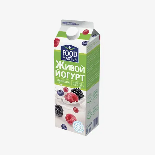 Йогурт питьевой Foodmaster Живой со вкусом лесных ягод 900 г