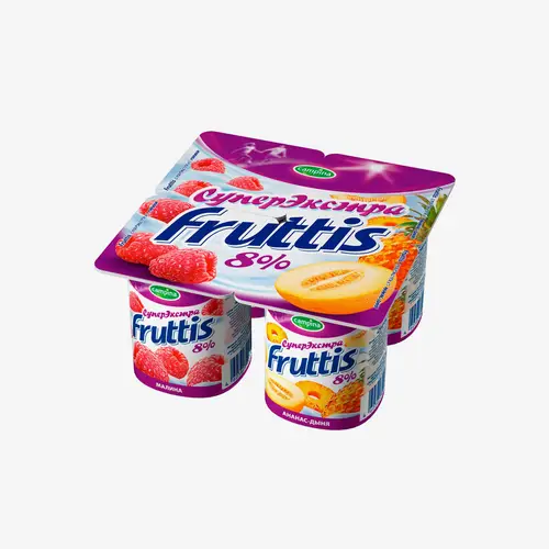 Йогурт Fruttis Малина и Ананас-Дыня 8% 115 г