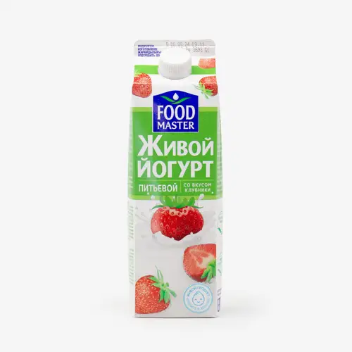 Йогурт Food Master питьевой клубника 2% 900 мл