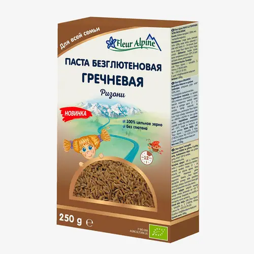 Макароны органические Fleur Alpine безглютеновые, рисинки гречневые 250 г