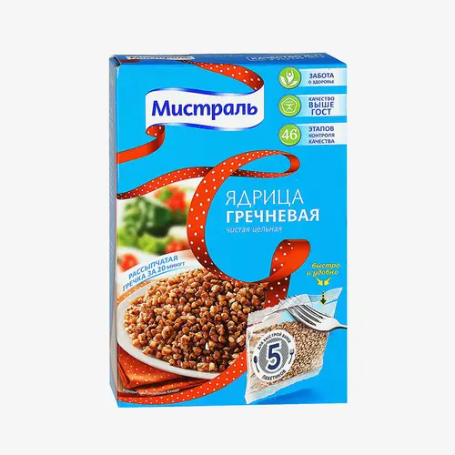 Гречка Мистраль ядрица 5х80 г