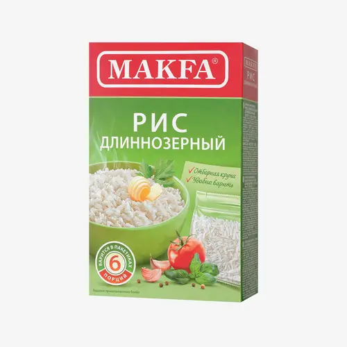 Рис Makfa длиннозерный шлифованный 400 г