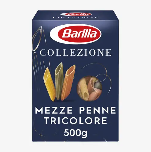 Паста Barilla Mezze penne трёхцветные 500 г