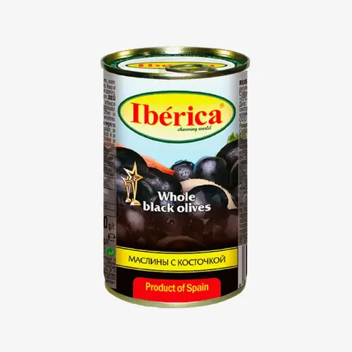 Оливки Iberica черные с косточкой 370 мл