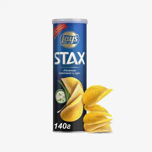 Чипсы Lays Stax со вкусом сметаны и лука, 140 г