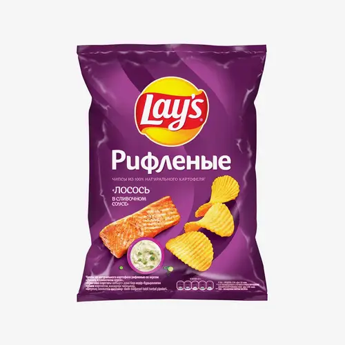 Чипсы Lays рифленые с лососем в сливочном соусе, 140 г