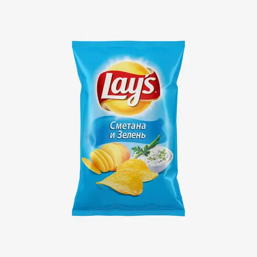 Чипсы Lays сметана зелень, 70 г