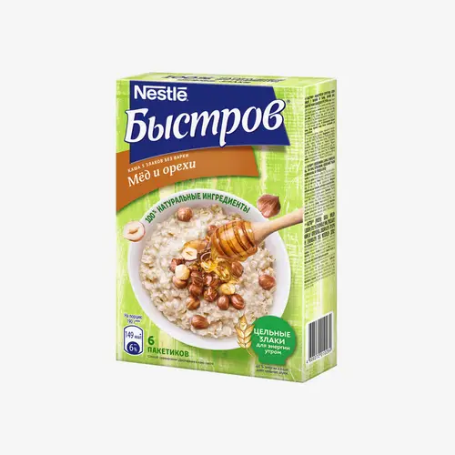 Каша Быстров 5 злаков с мёдом и орехами 240 г