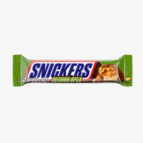 Батончик Snickers шоколадный лесной орех, 81 г