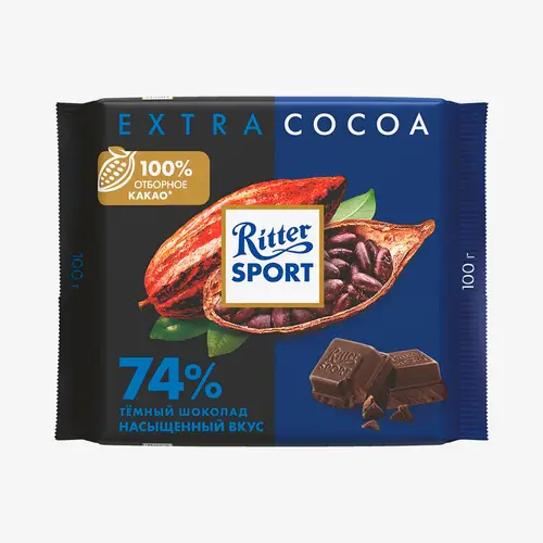 Шоколад Ritter Sport темный 74% какао 100 г