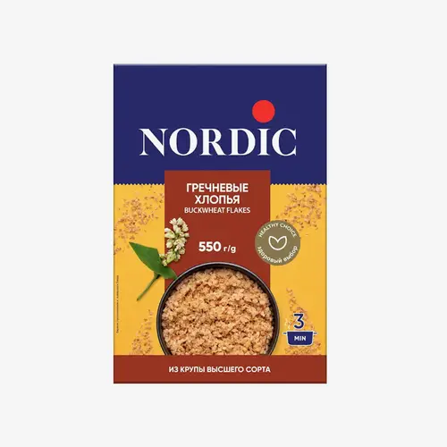 Хлопья Nordic гречневые, 550 г