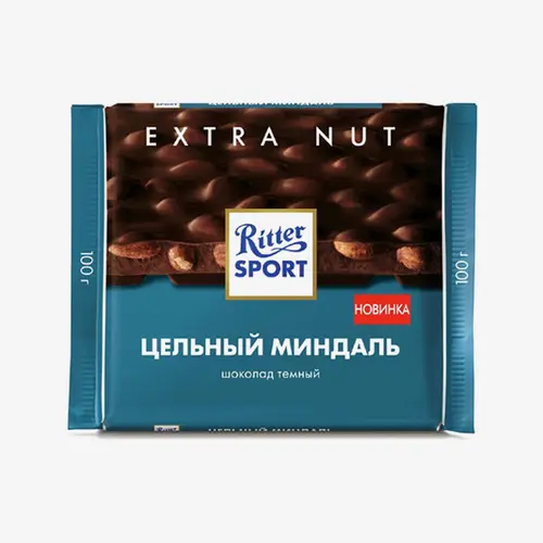 Шоколад Ritter Sport Extra Nut горький с цельным миндалем 100 г