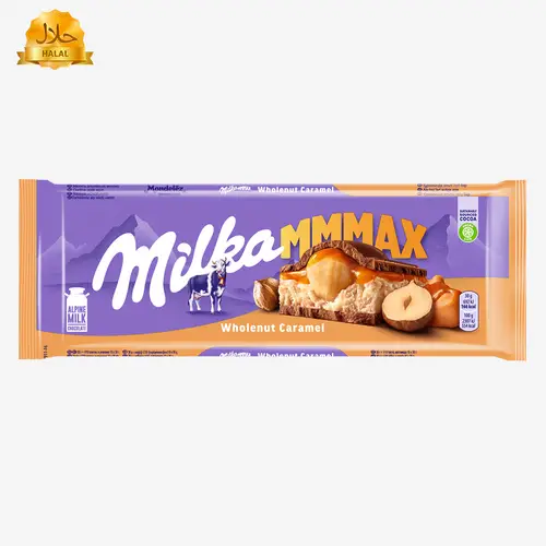 Шоколад Milka молочный цельный орех и карамель, 300г