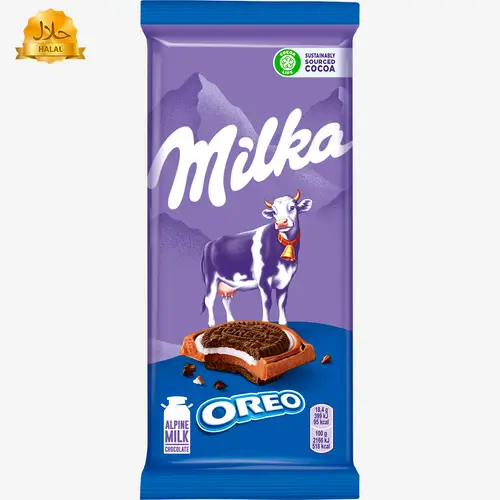 Шоколад Milka с круглым печеньем OREO с начинкой со вкусом ванили 92 г