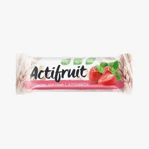 Батончик Actifruit злаковый с клубникой 24 г