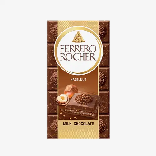 Молочный шоколад Ferrero Rocher с начинкой из лесных орехов, 90 г