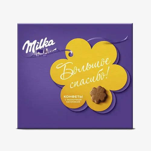 Конфеты Milka из молочного шоколада с молочно-кремовой начинкой, 110 г