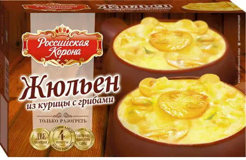 Жюльен "Российская Корона" из курицы с грибами в коробке, 250 г