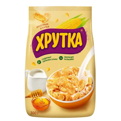 Хлопья кукурузные "Хрутка" Медовые, 300 г