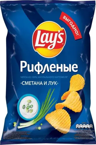 Чипсы "Lay's" Рифленые Сметана и лук, 225 г