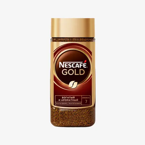 Кофе Nescafe Gold натуральный растворимый сублимированный в банке 190 г