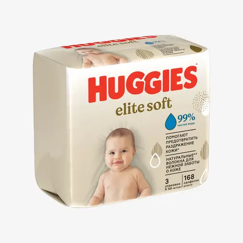 Салфетки Huggies Elite Soft влажные 168 шт