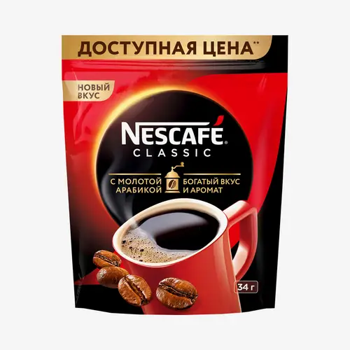 Кофе Nescafe Classic натуральный растворимый порошкообразный 34 г