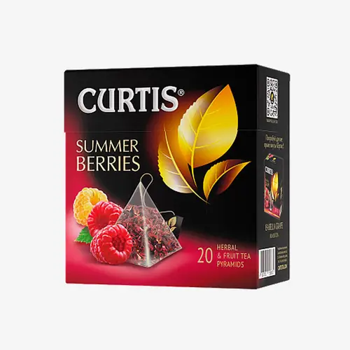 Чай Curtis Summer Berries зеленый со вкусом гибискус и малина 20 пирамидок