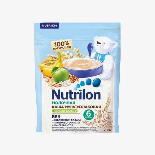 Каша Nutrilon молочная мультизлаковая с яблоком и бананом (6 + мес) 200 г