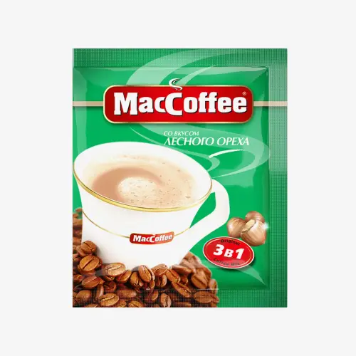 Кофе MacCoffee Hazelnut 3 в 1 10 пакетиков лесной орех 180 г