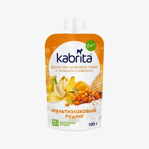 Пюре Kabrita Мультизлаковый пудинг с козьими сливками (6+ мес) 100 г