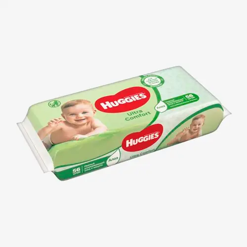 Салфетки Huggies Ultra Comfort влажные с экстрактом алоэ детские 56 шт