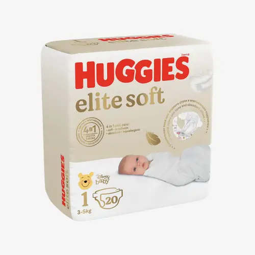 Подгузники Huggies Elite Soft 1 (3-5 кг) для новорожденных 20 шт