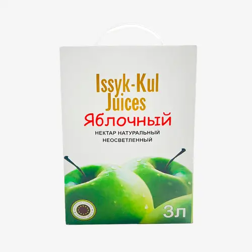 Нектар Соки Иссык-Куля яблочный неосветленный Bag in Box 3 л