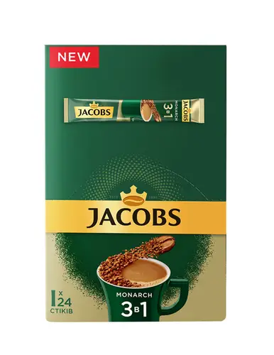 Кофе Jacobs Monarch Plus FD 3в1 растворимый 15 г 24 шт