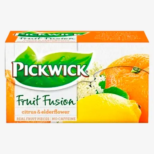 Чай Pickwick фруктово-травяной цитрус-бузина, пакетированный Fruit Fusion 20 шт