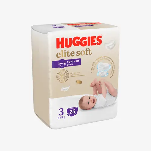 Подгузники трусики Huggies Elite Soft 6-11 кг, 3 размер, унисекс, 25 шт