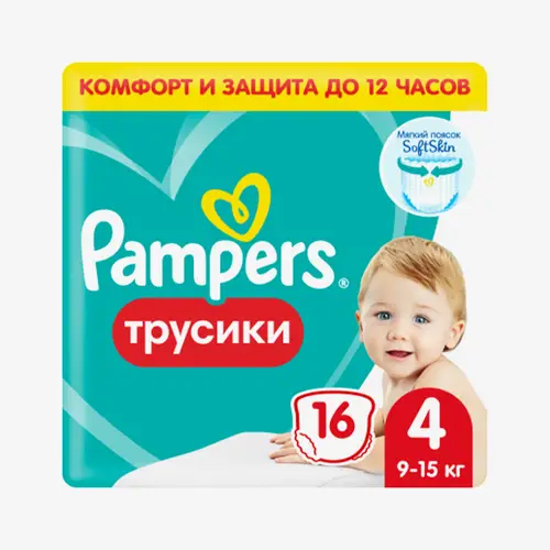 Подгузники-Трусики Pampers Pants 4 (9-15кг) 16 шт