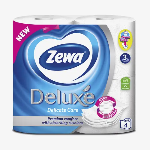 Бумага туалетная Zewa Deluxe без аромата 3 слоя 21 м. блок 4 шт