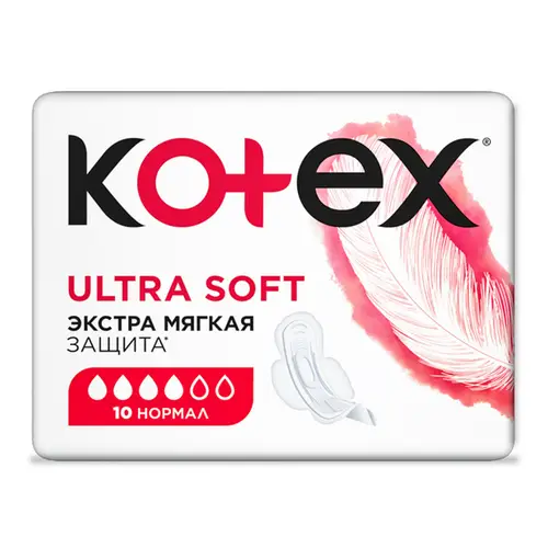 Прокладки Kotex Ultra Soft Комфорт гигиенические нормал 10 шт