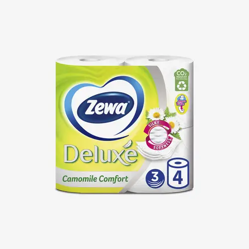 Бумага туалетная Zewa Deluxe ромашка 3 слоя 21 м. блок 4 шт