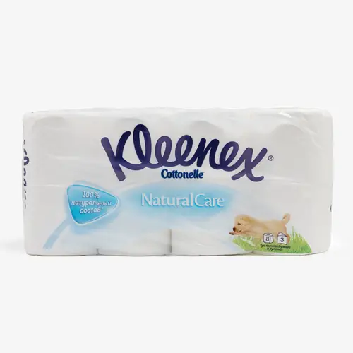 Бумага туалетная Kleenex Natural Care без аромата трехслойная 8 шт