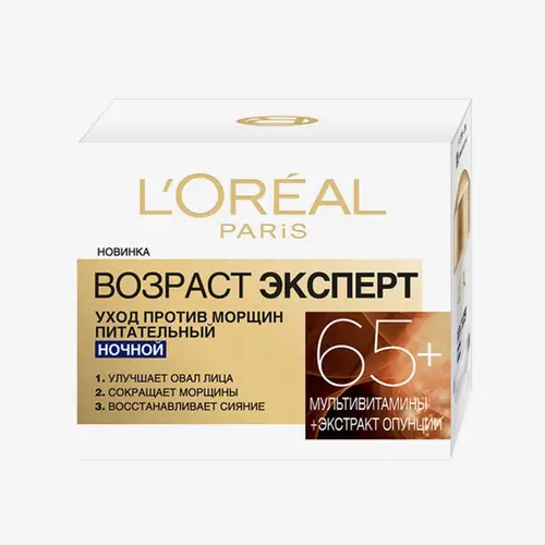 Крем L'Oreal Paris Возраст Эксперт 65+ для лица питательный ночной против морщин 50 мл