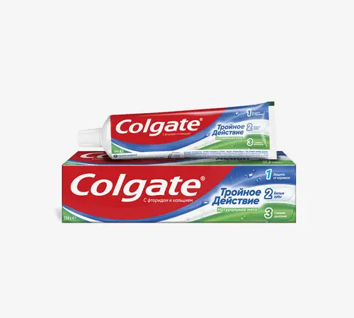 Паста зубная Colgate Тройное действие, комплексная, натуральная мята 100 мл