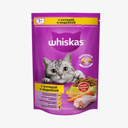 Сухой корм Whiskas с паштетом с курицей и индейкой, 350 г