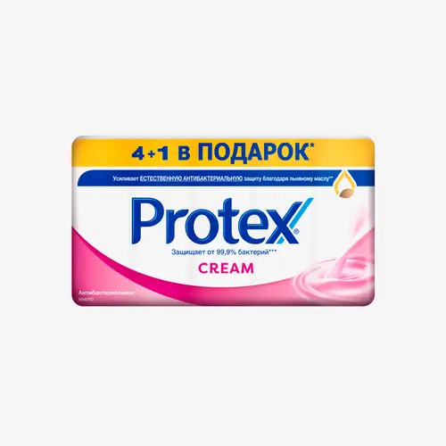 Мыло Protex Cream туалетное антибактериальное промоупаковка 5 шт 70 г