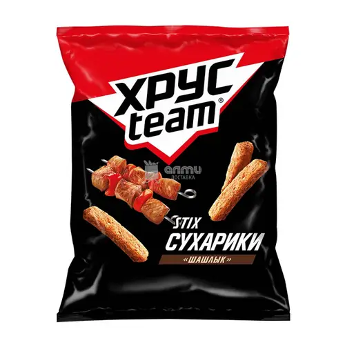 Сухарики хрустящие ХрусTeam Stix со вкусом Шашлыка, 60г